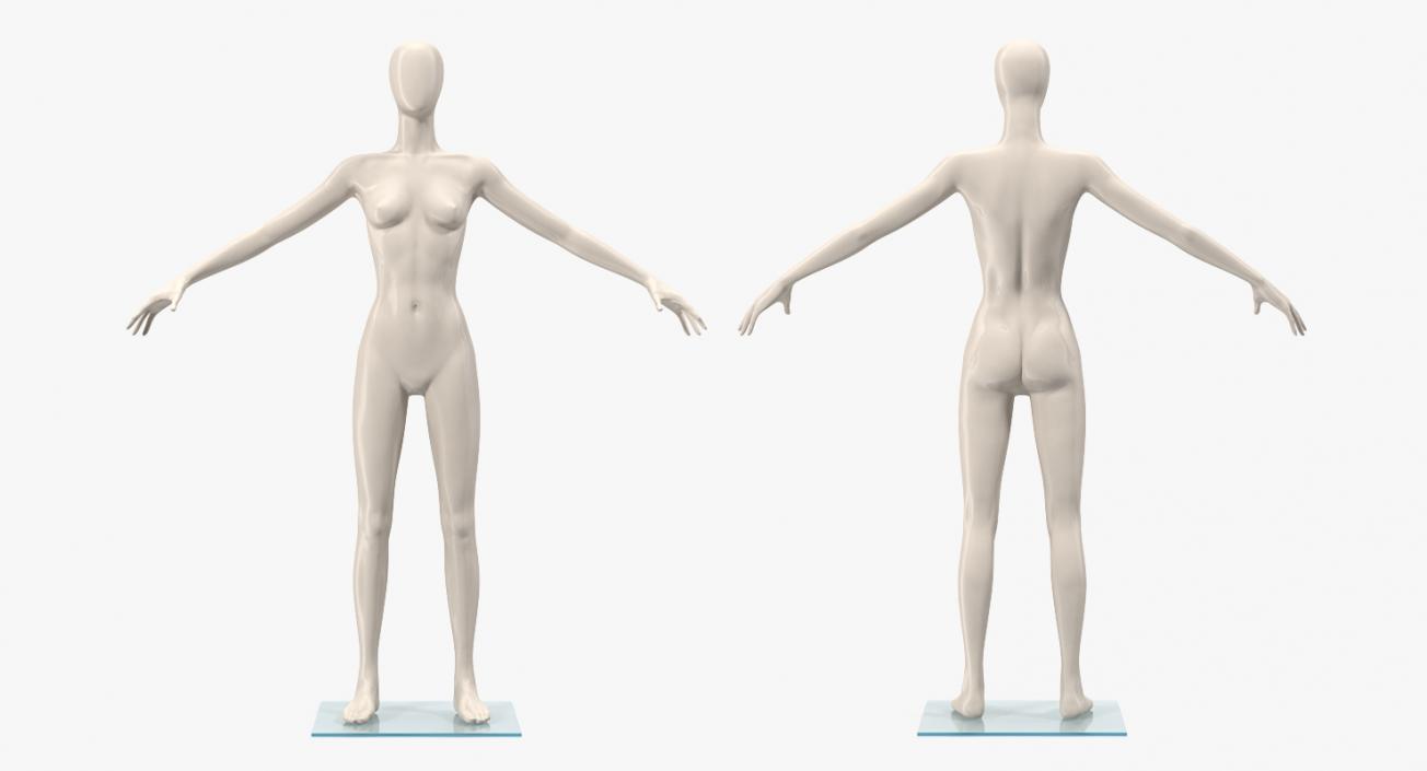 3D Female Mannequin T-Pose model