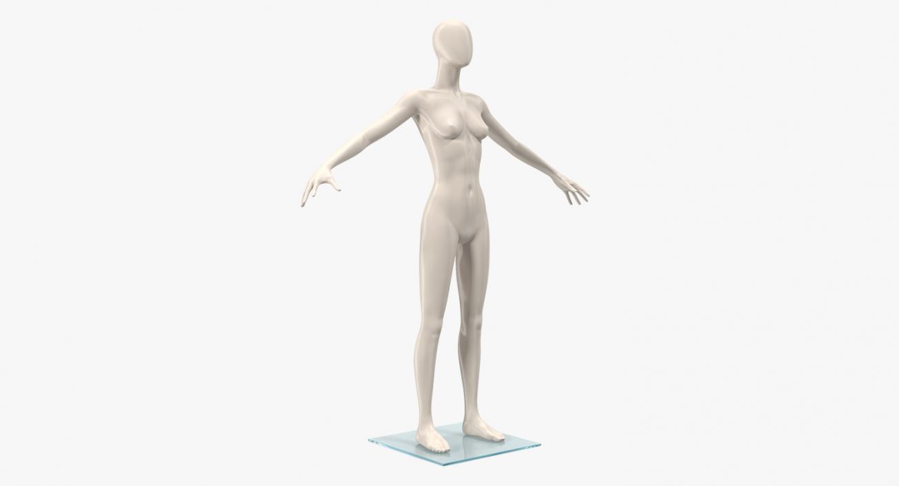 3D Female Mannequin T-Pose model