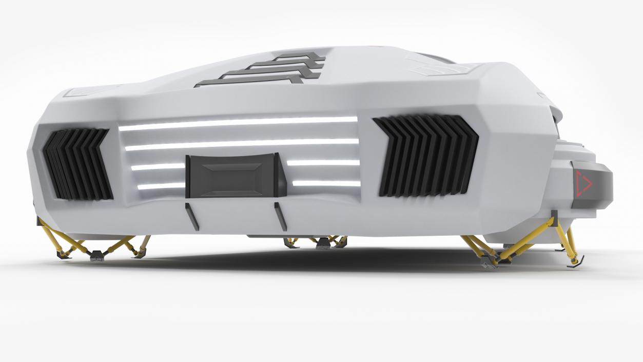 3D Futuristic Hover Car White