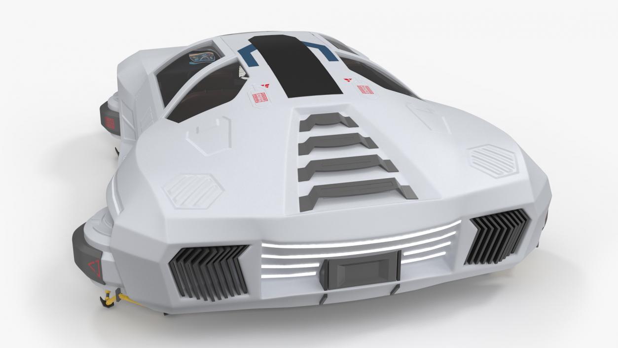 3D Futuristic Hover Car White