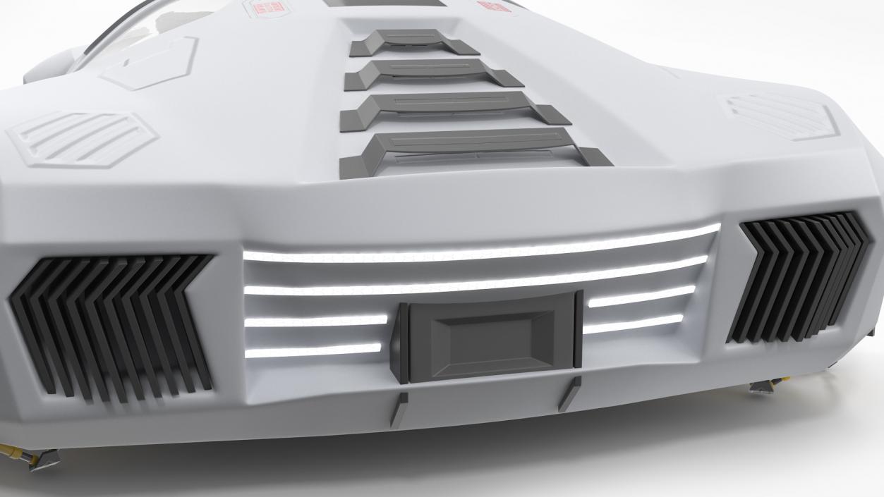 3D Futuristic Hover Car White