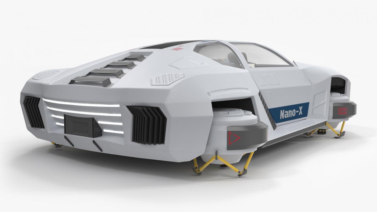 3D Futuristic Hover Car White