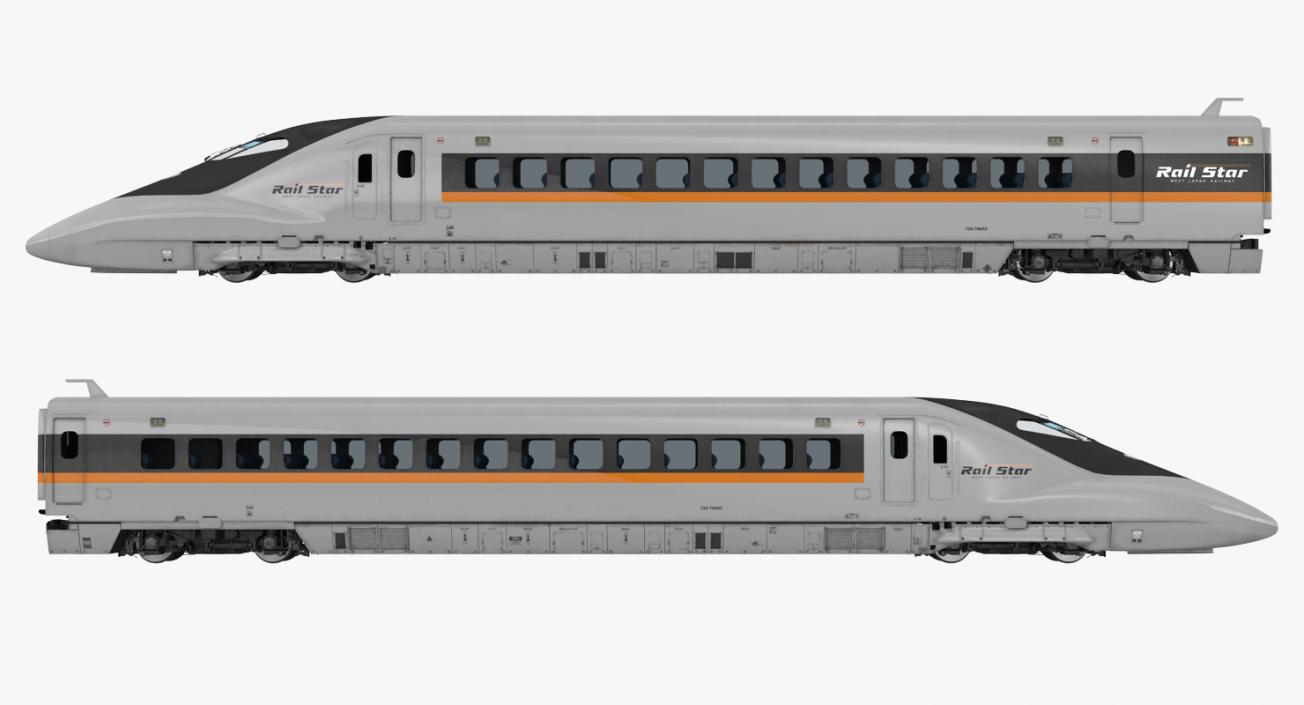 3D model Bullet Train Locomotive Rail Star Rigged