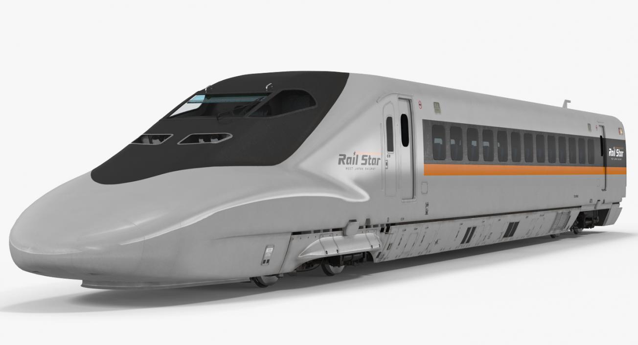 3D model Bullet Train Locomotive Rail Star Rigged