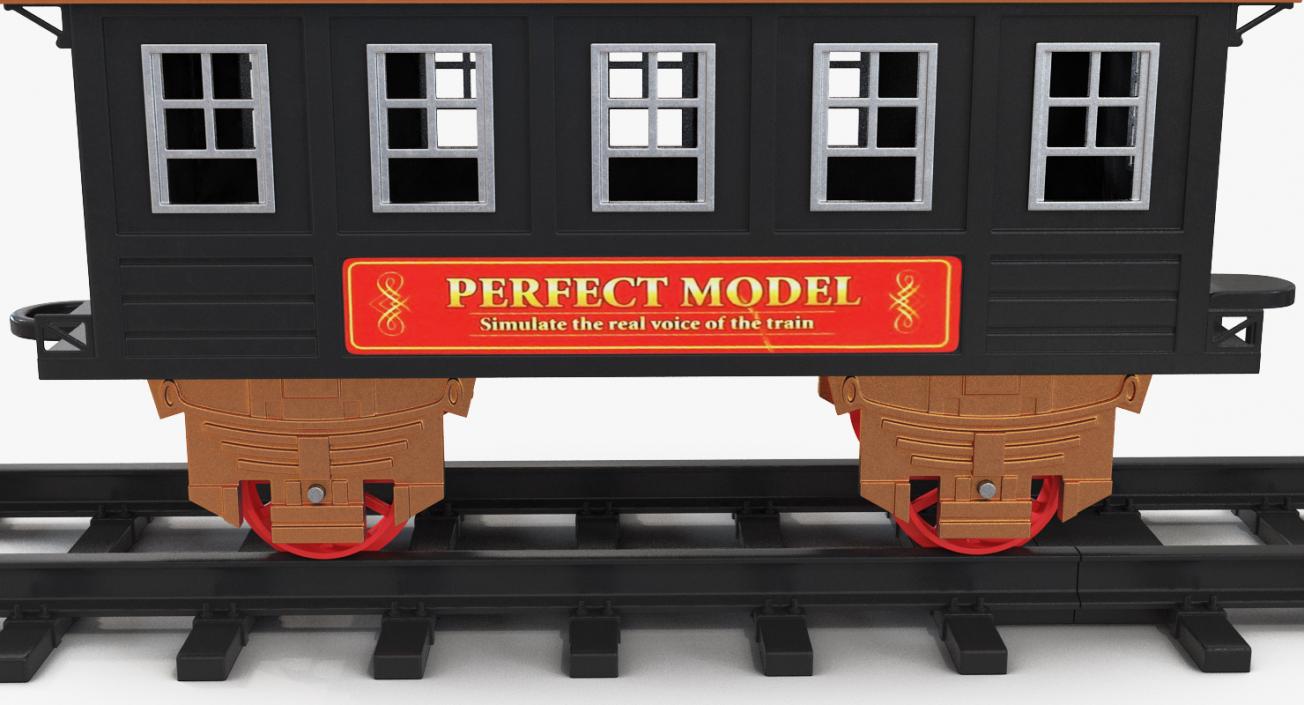 Toy Train Carriage with Rails 3D model