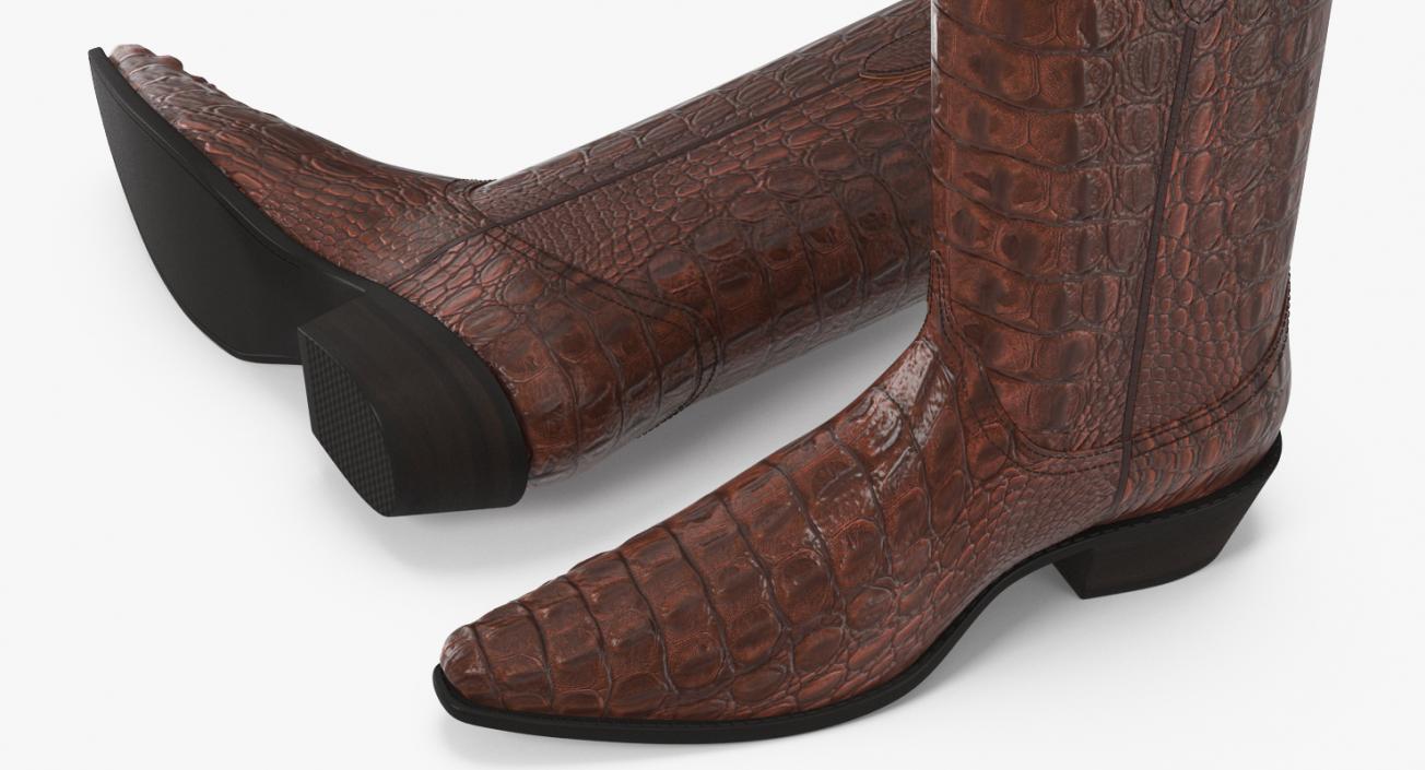 Crocodile Cowboy Boots 3D