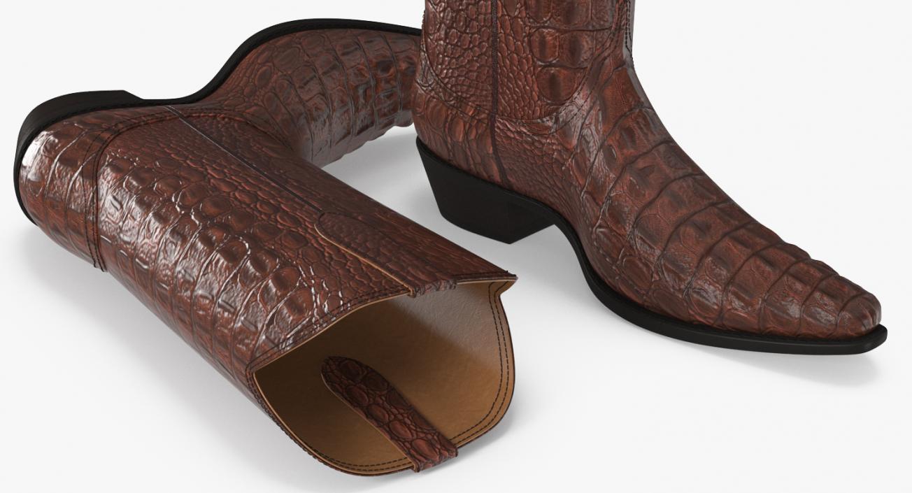 Crocodile Cowboy Boots 3D