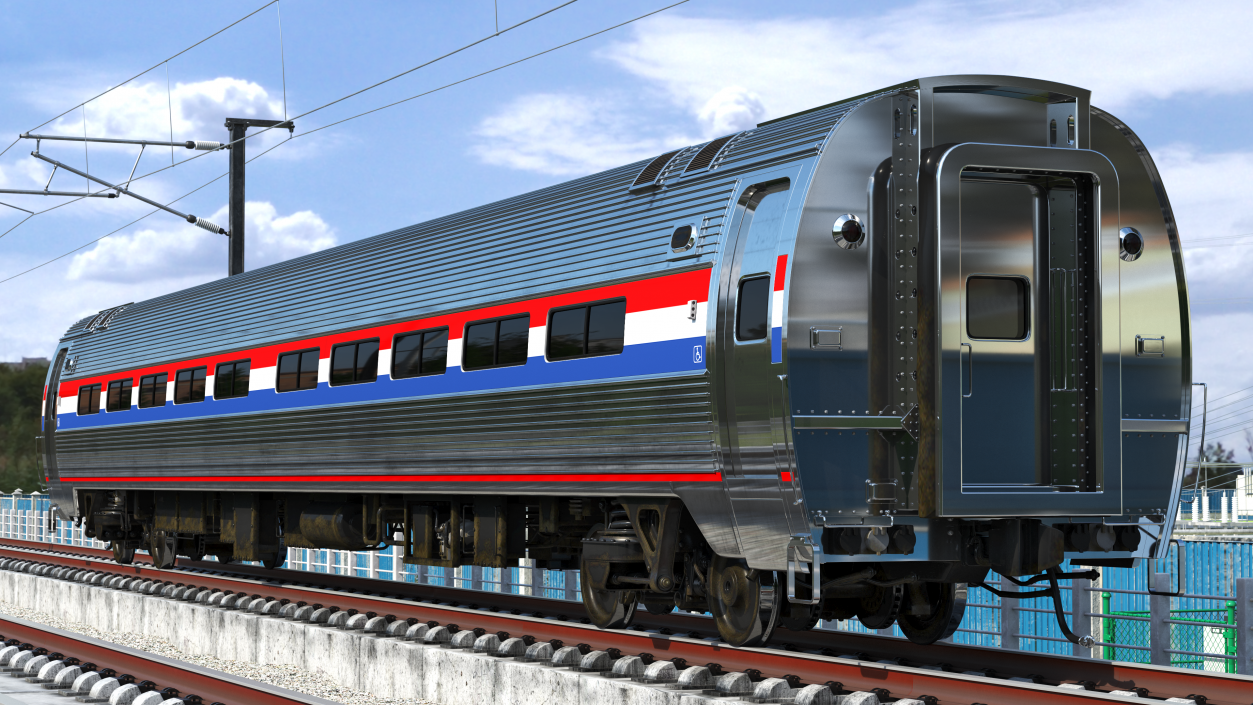 3D Railway Carriage Passenger Train Car