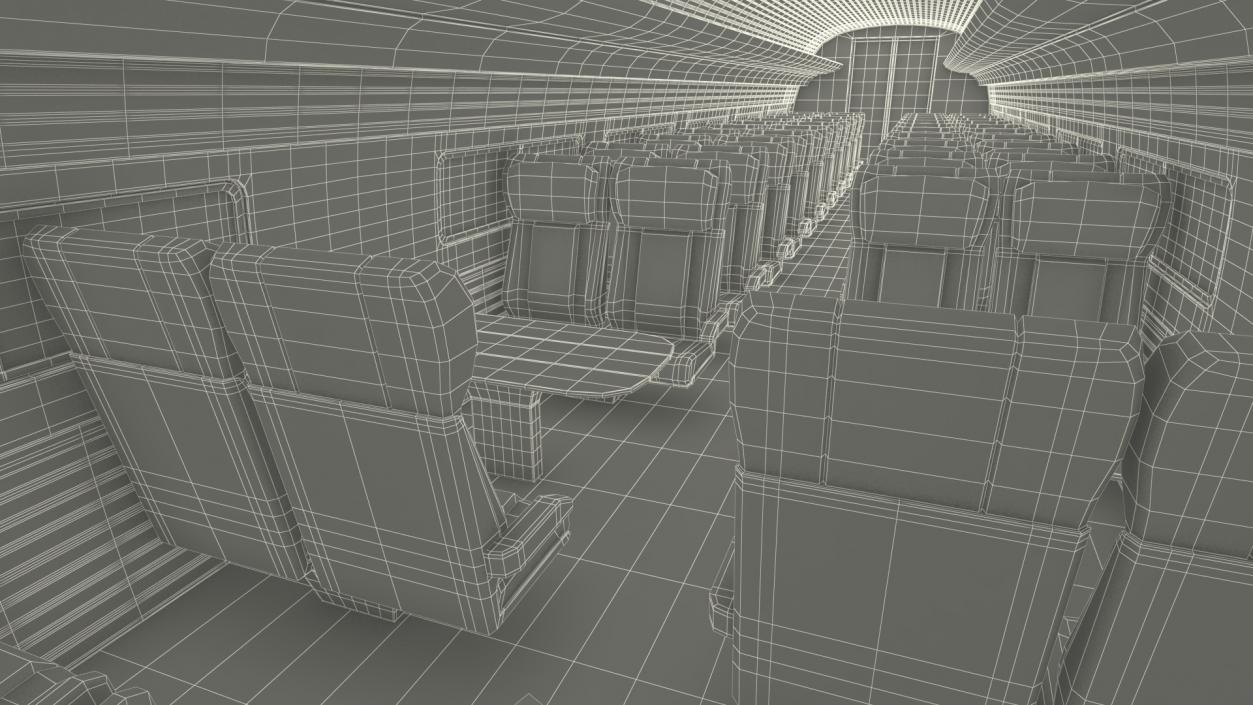 3D Railway Carriage Passenger Train Car