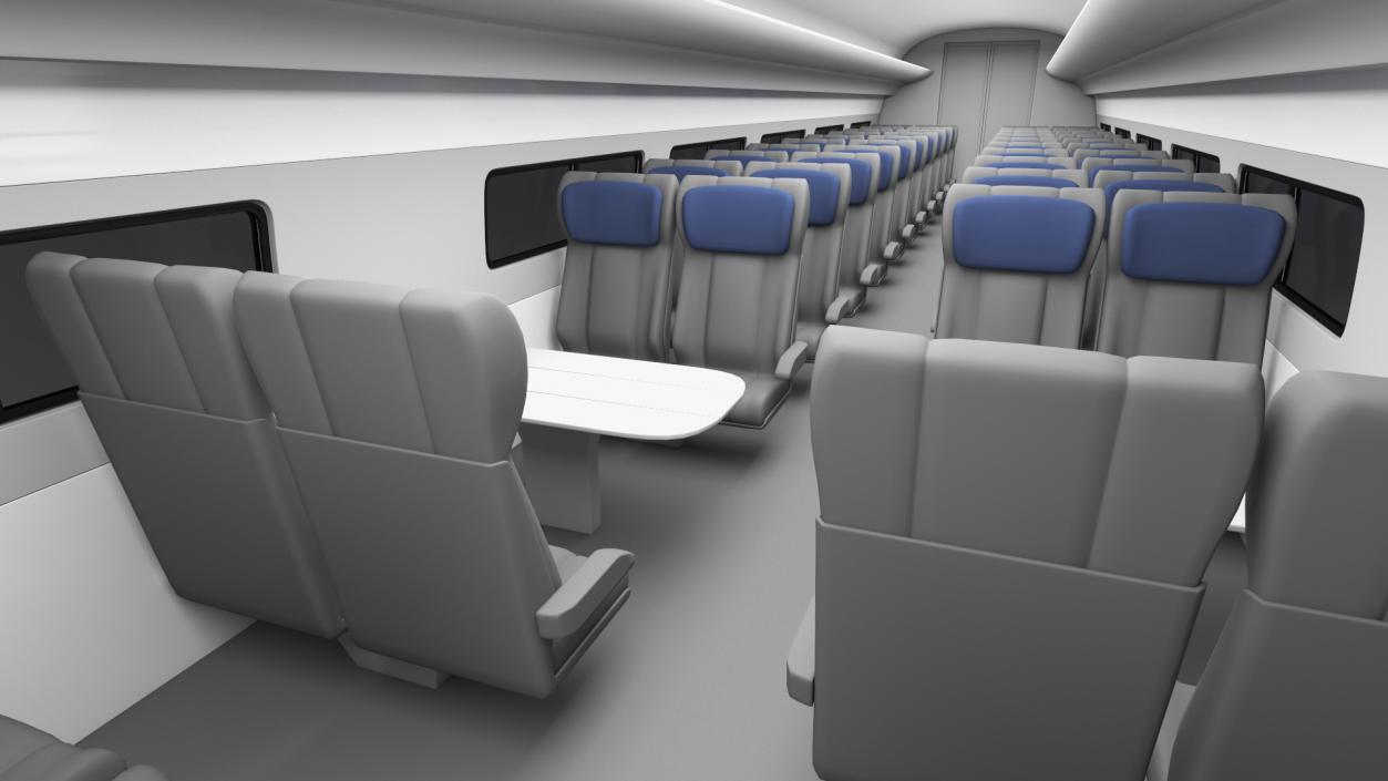 3D Railway Carriage Passenger Train Car