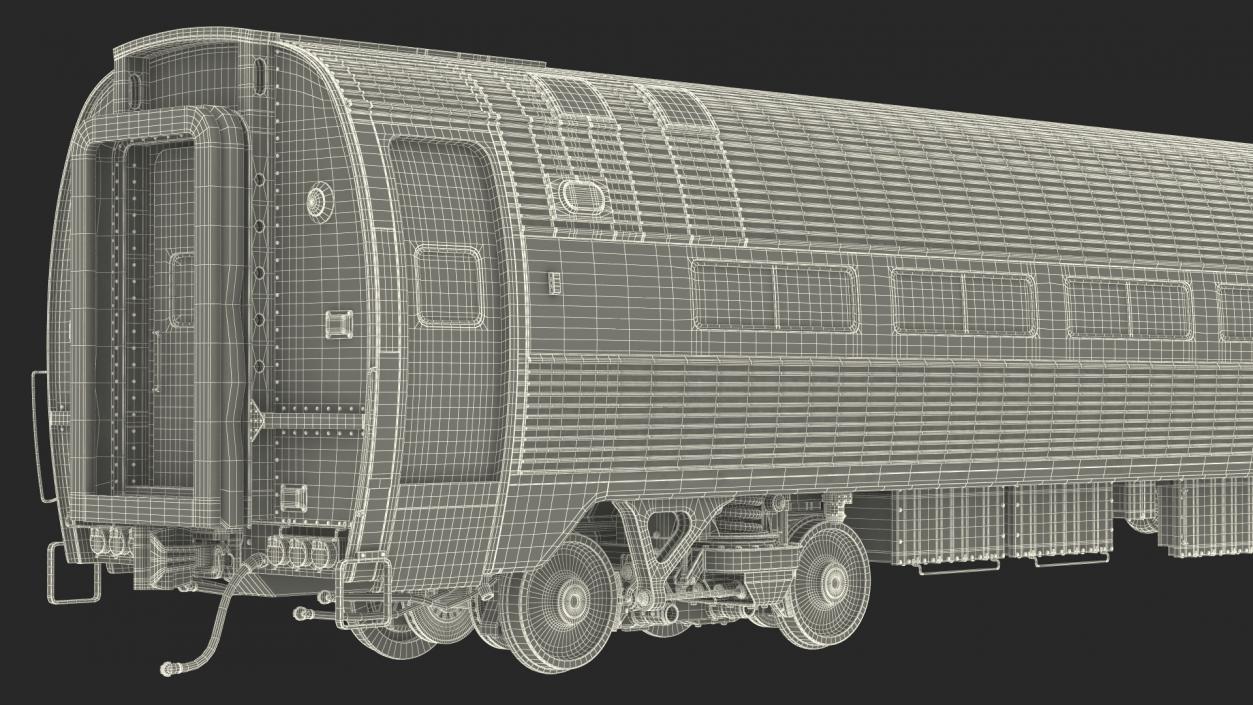 3D Railway Carriage Passenger Train Car