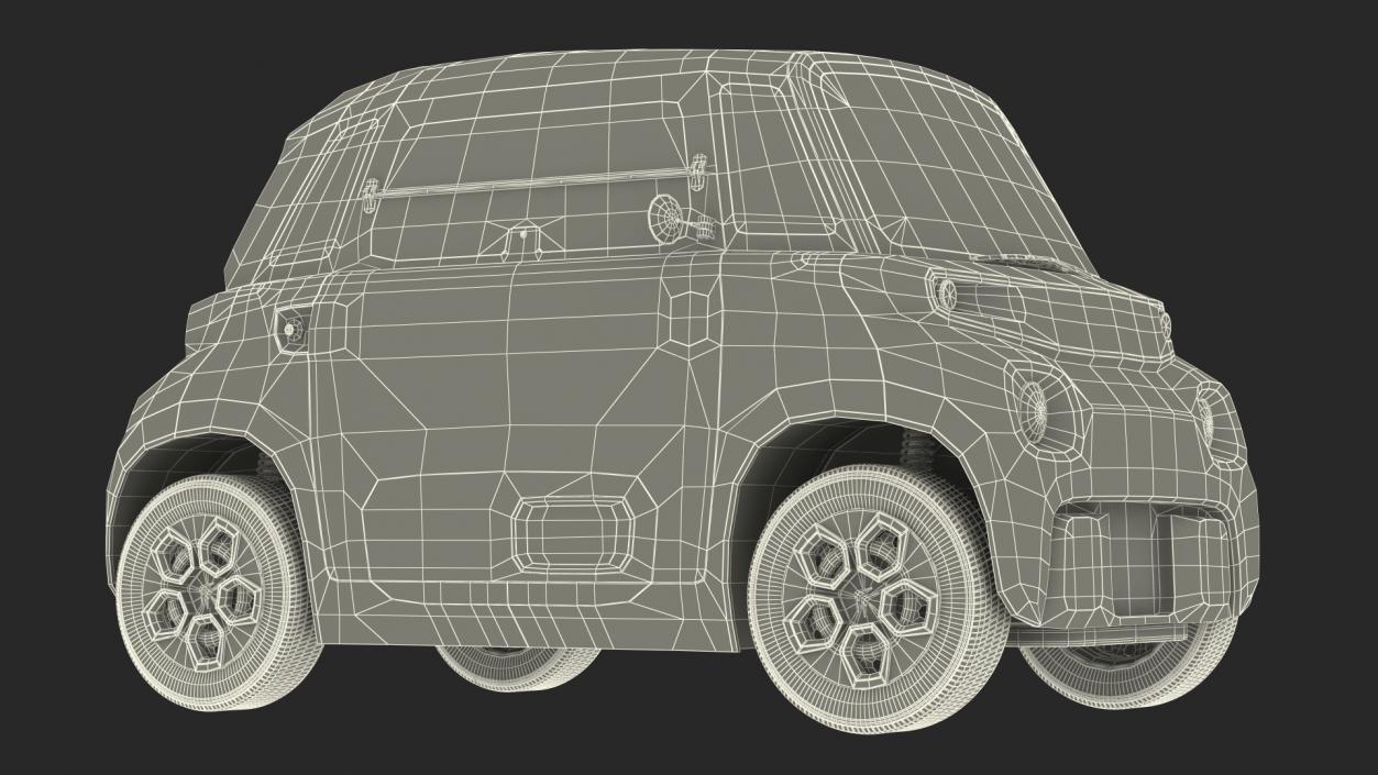 3D Citroen Ami Simple Interior Rigged for Maya model