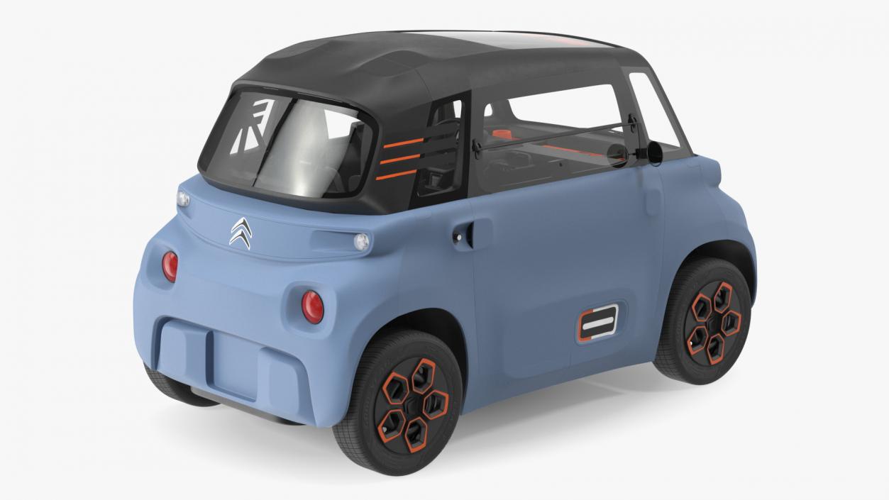 3D Citroen Ami Simple Interior Rigged for Maya model