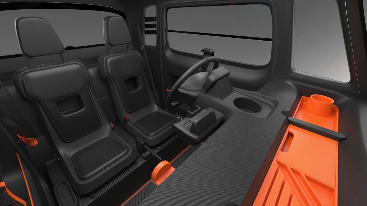 Citroen Ami Simple Interior Rigged 3D model