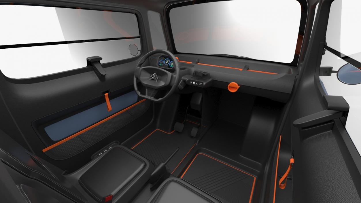 Citroen Ami Simple Interior Rigged 3D model