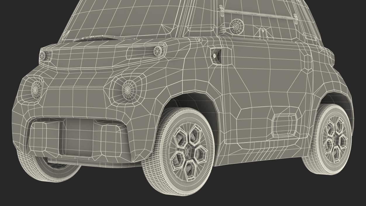 3D Citroen Ami Simple Interior Rigged for Maya model