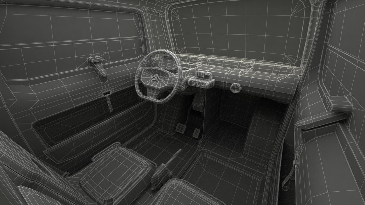 3D Citroen Ami Simple Interior Rigged for Maya model