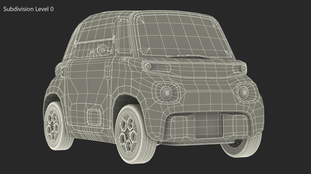 3D Citroen Ami Simple Interior Rigged for Cinema 4D model