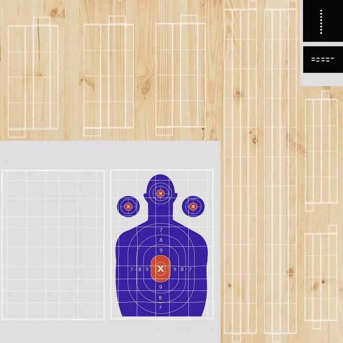 Blue Silhouette Shooting Targets 3D