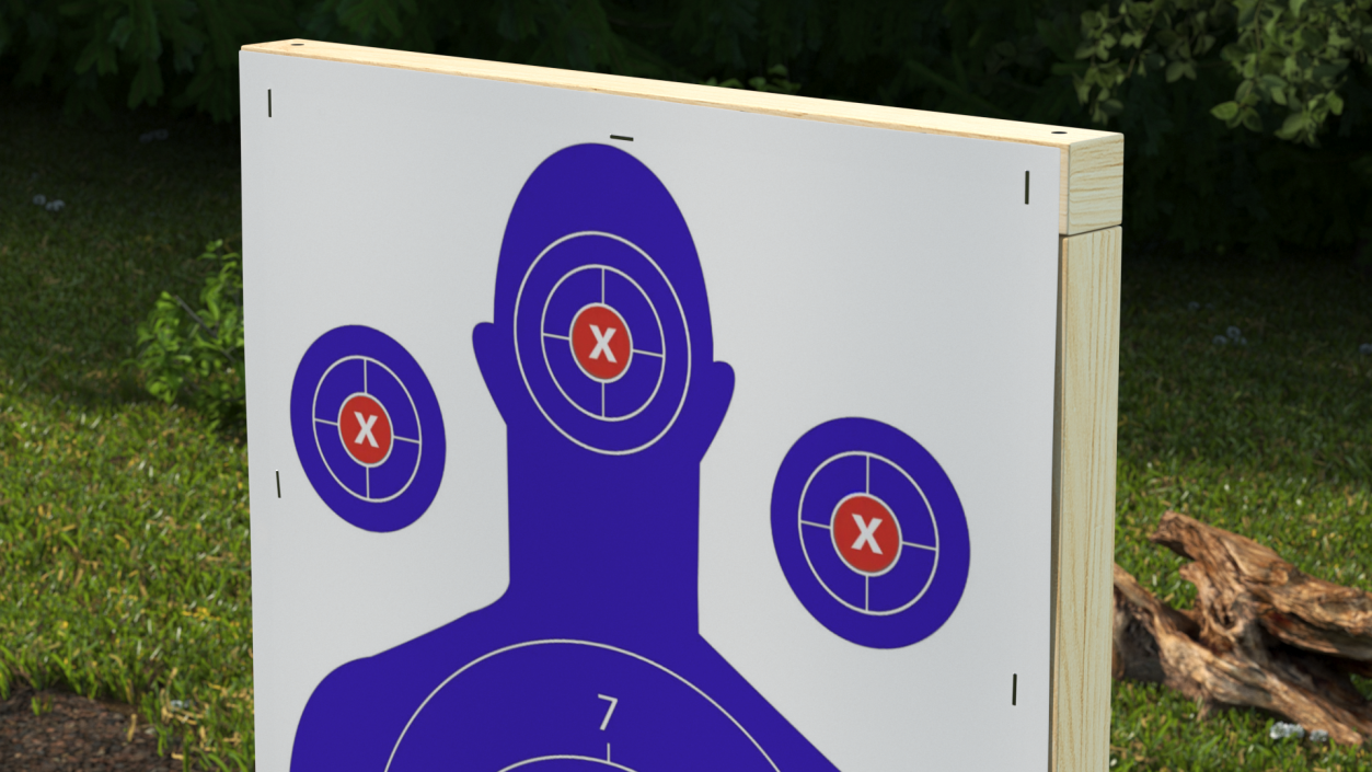 Blue Silhouette Shooting Targets 3D