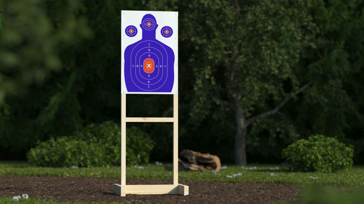 Blue Silhouette Shooting Targets 3D