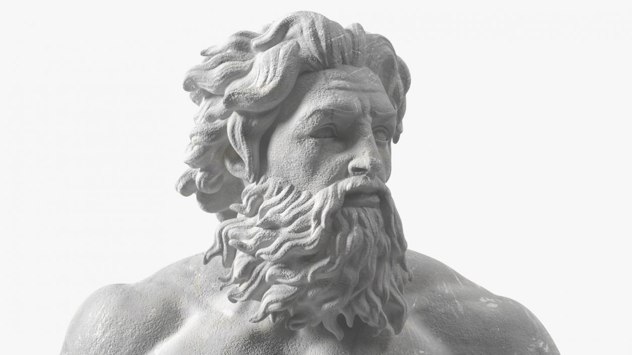 3D model Antique Poseidon Marble Statue