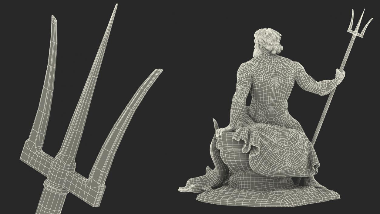 3D model Antique Poseidon Marble Statue