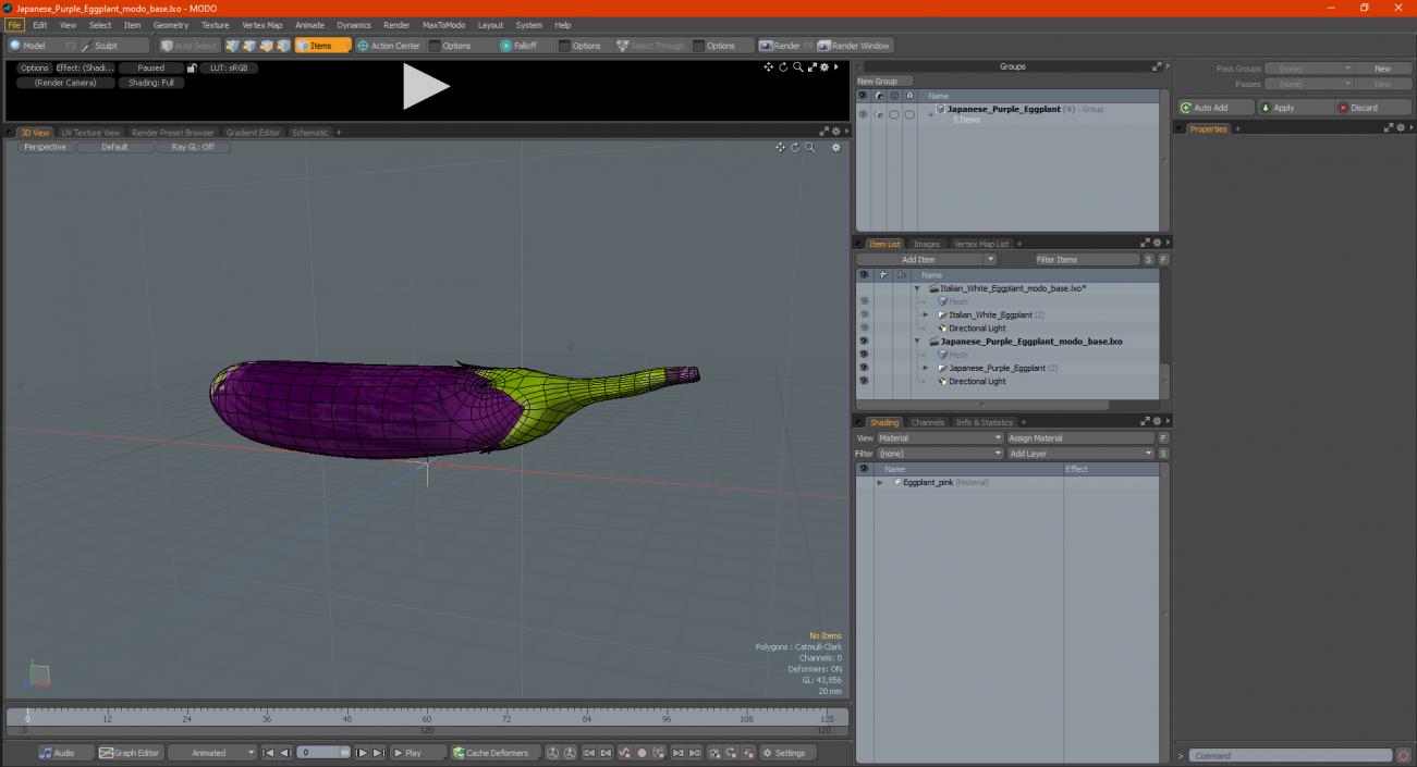 Japanese Purple Eggplant 3D model