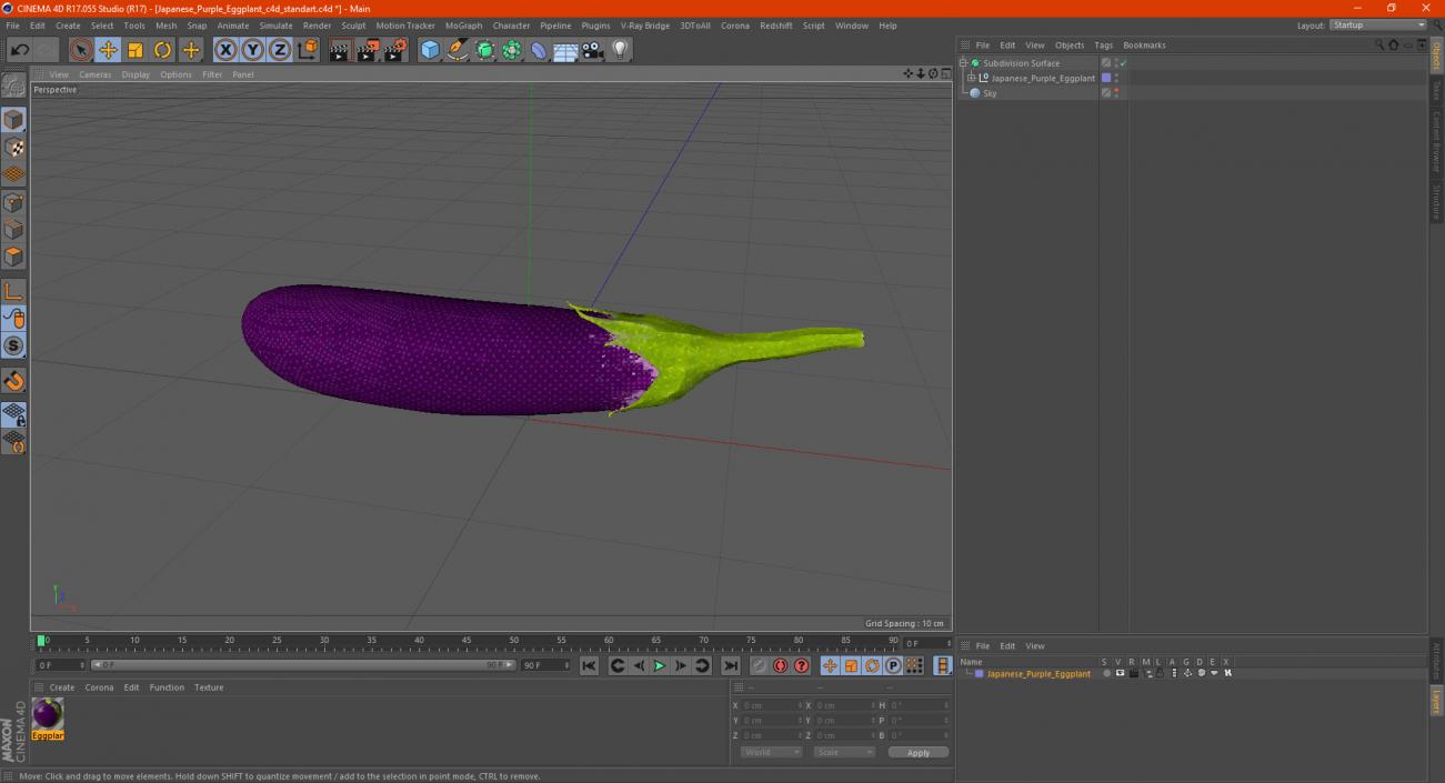 Japanese Purple Eggplant 3D model