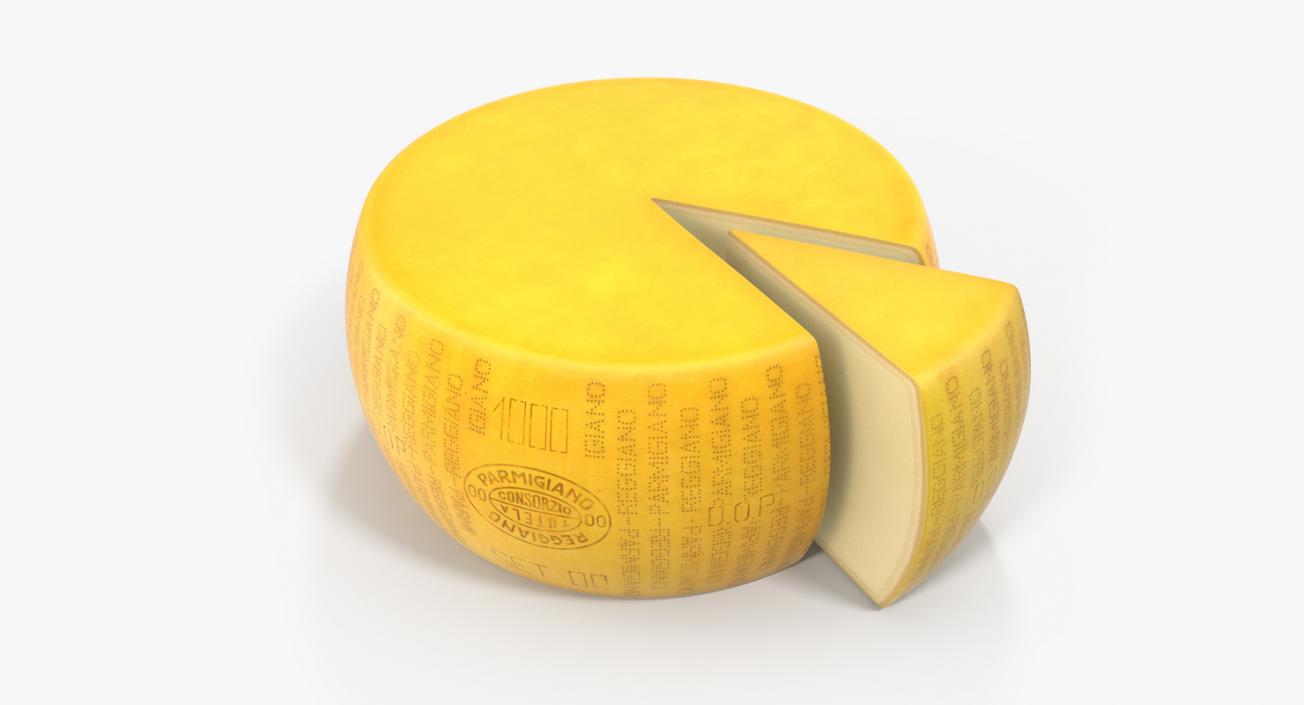 Wheel Of Cheese With Piece Cut Out 3D model