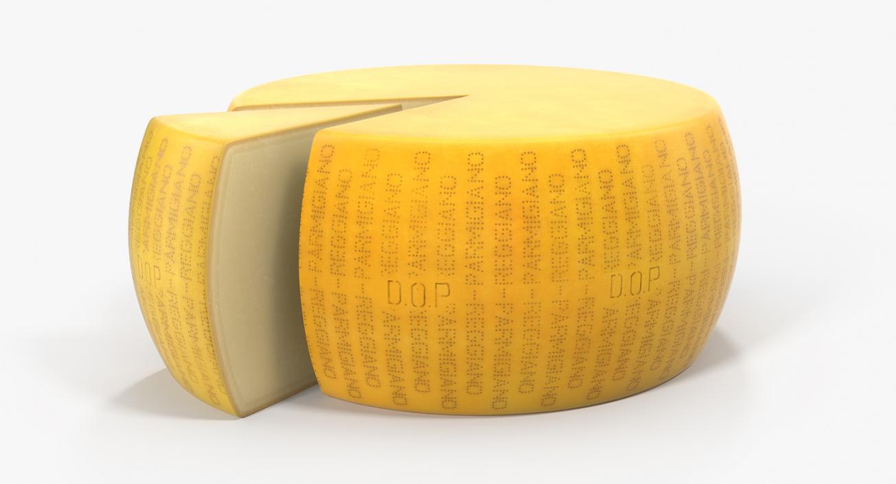 Wheel Of Cheese With Piece Cut Out 3D model