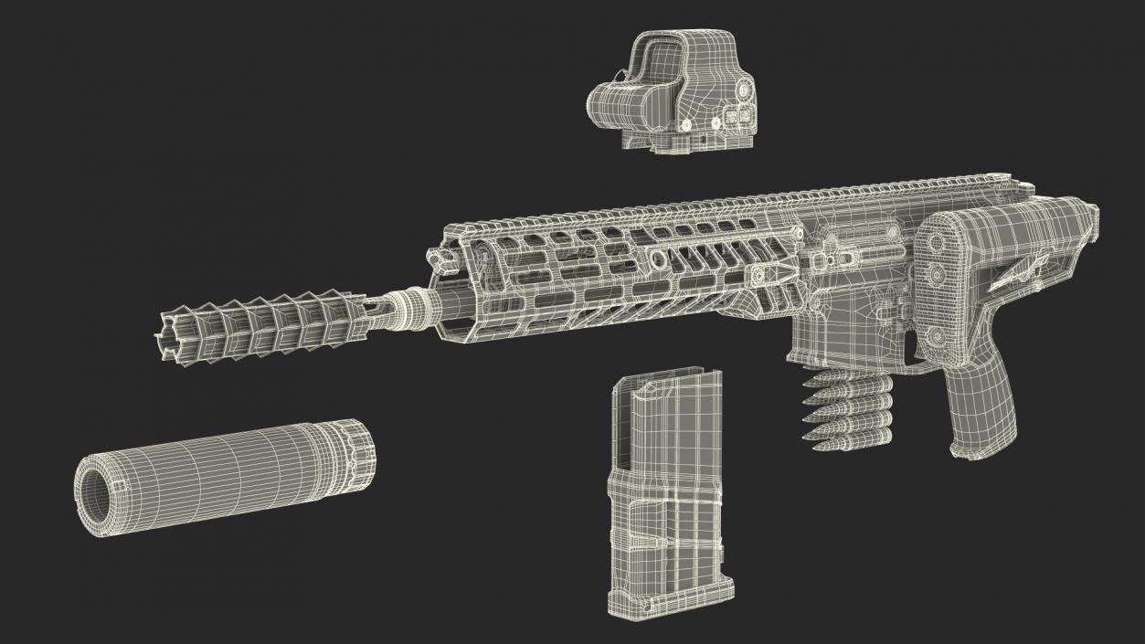 3D SIG XM7 Assault Rifle 2 model