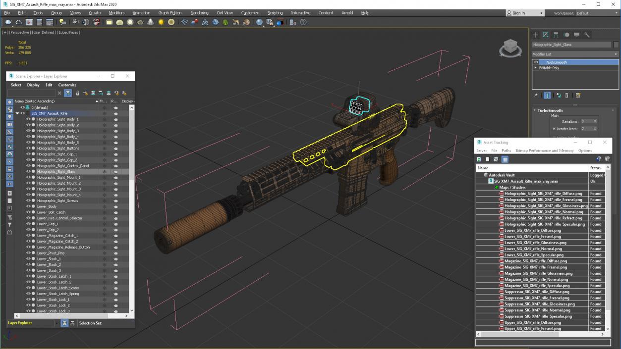 3D SIG XM7 Assault Rifle 2 model