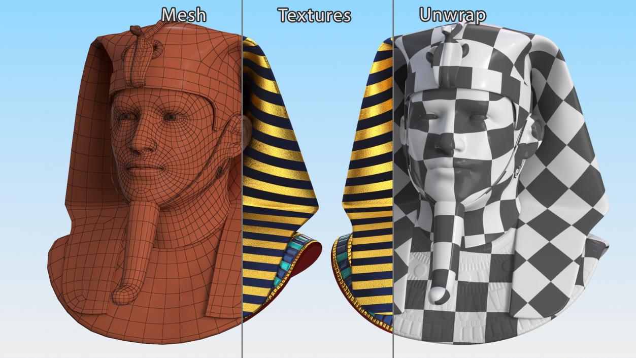 3D Pharaoh Heads Collection 2