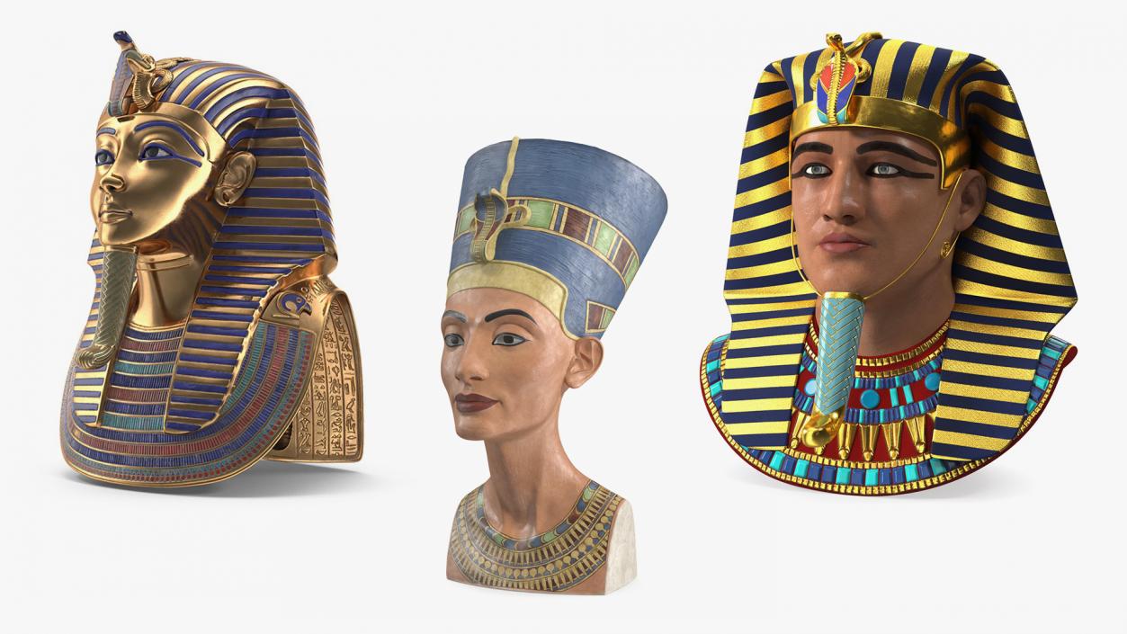 3D Pharaoh Heads Collection 2