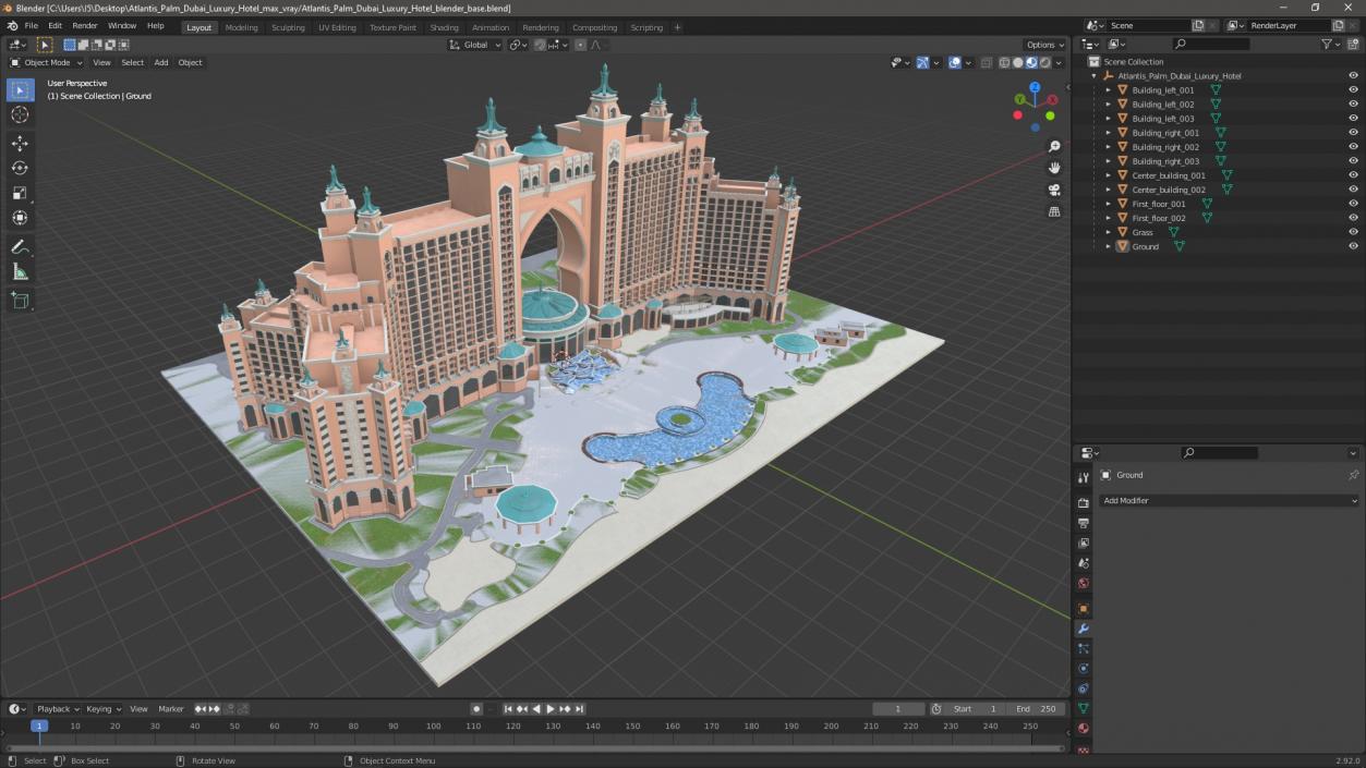 Atlantis Palm Dubai Luxury Hotel 3D