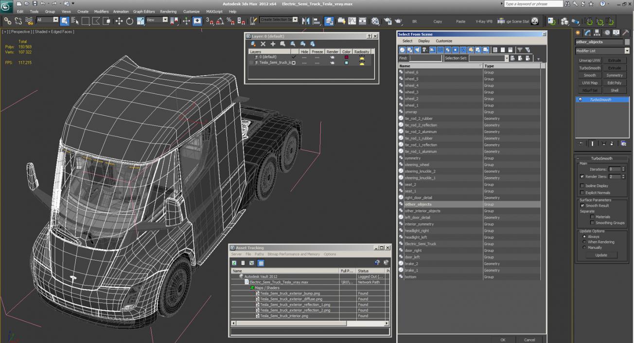 3D model Electric Semi Truck Tesla