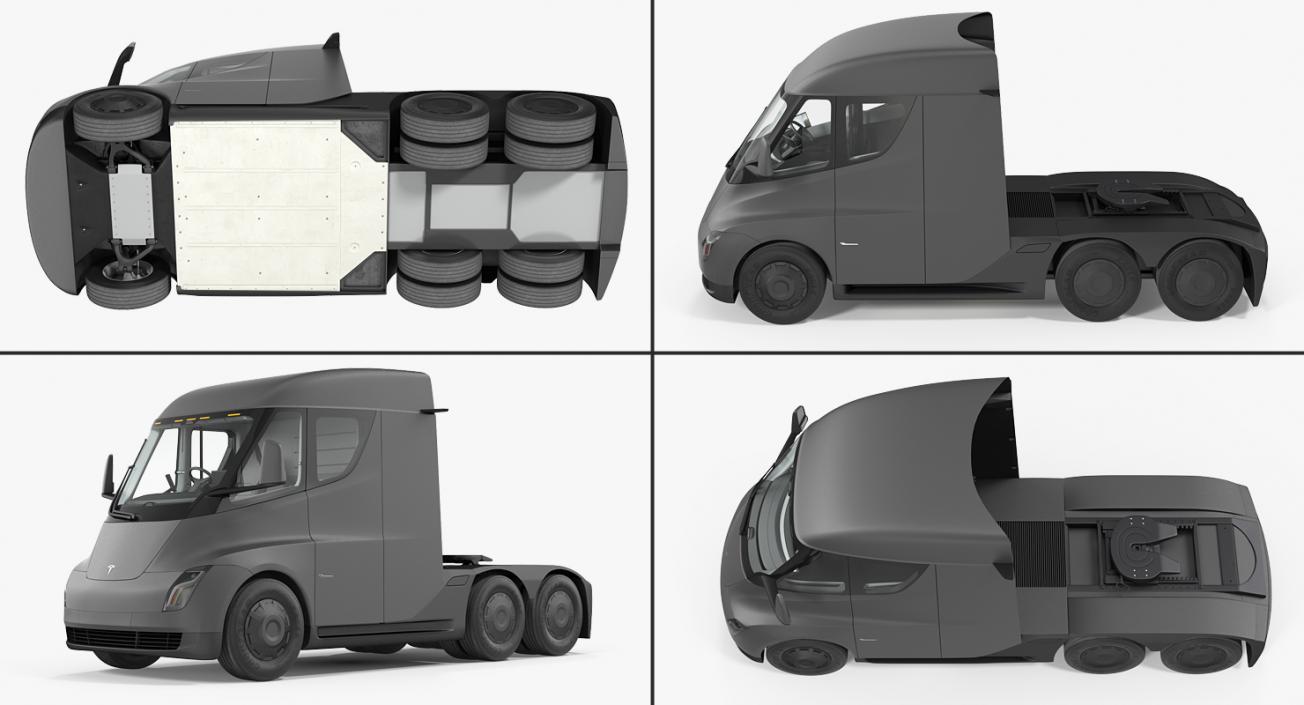 3D model Electric Semi Truck Tesla