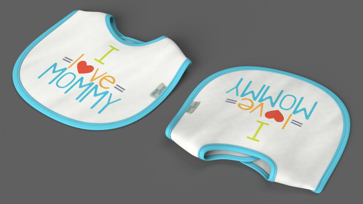 3D I Love Mommy Baby Bib