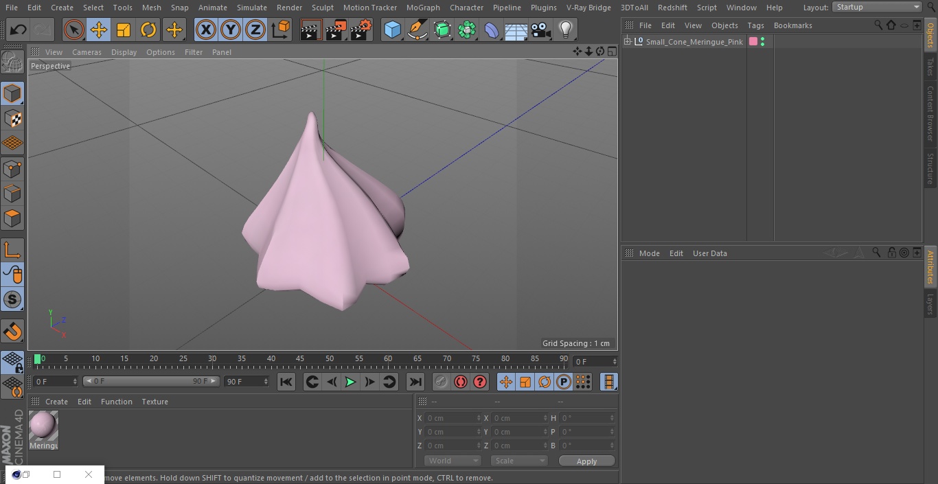 Small Cone Meringue Pink 3D model