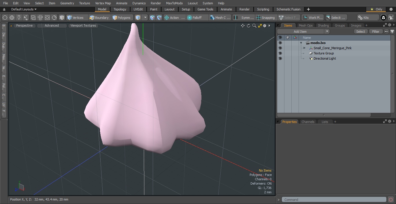 Small Cone Meringue Pink 3D model