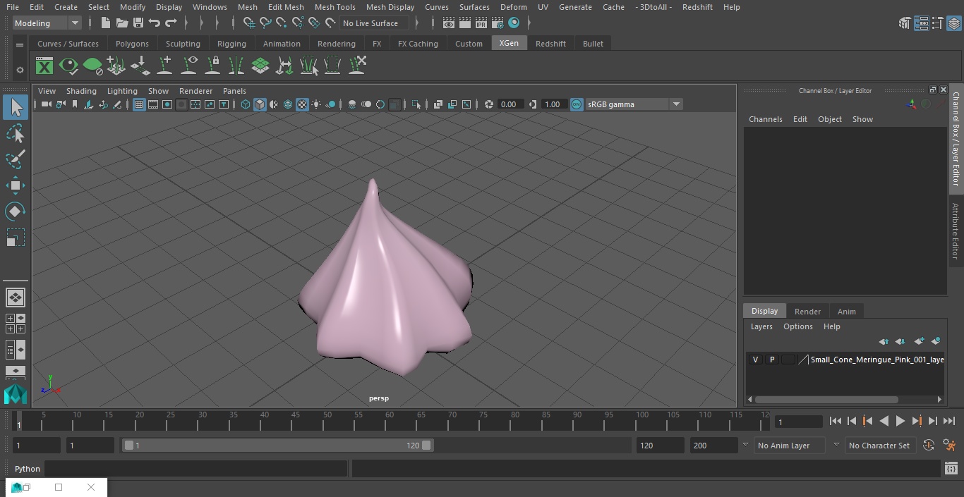 Small Cone Meringue Pink 3D model