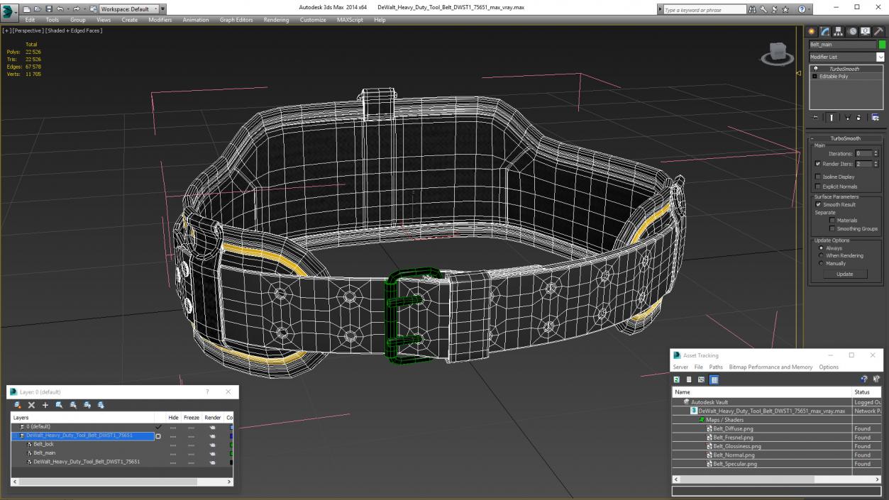 DeWalt Heavy Duty Tool Belt DWST1 75651 3D model