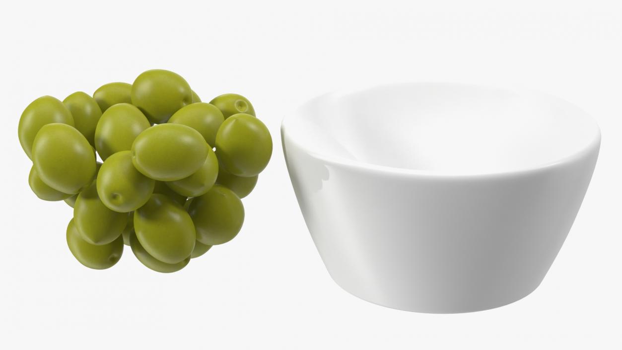 Bowl of Fresh Green Olives(1) 3D model