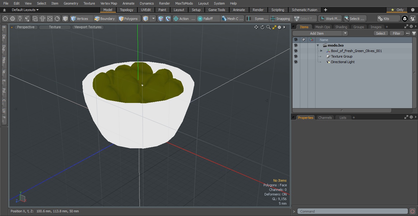 Bowl of Fresh Green Olives(1) 3D model