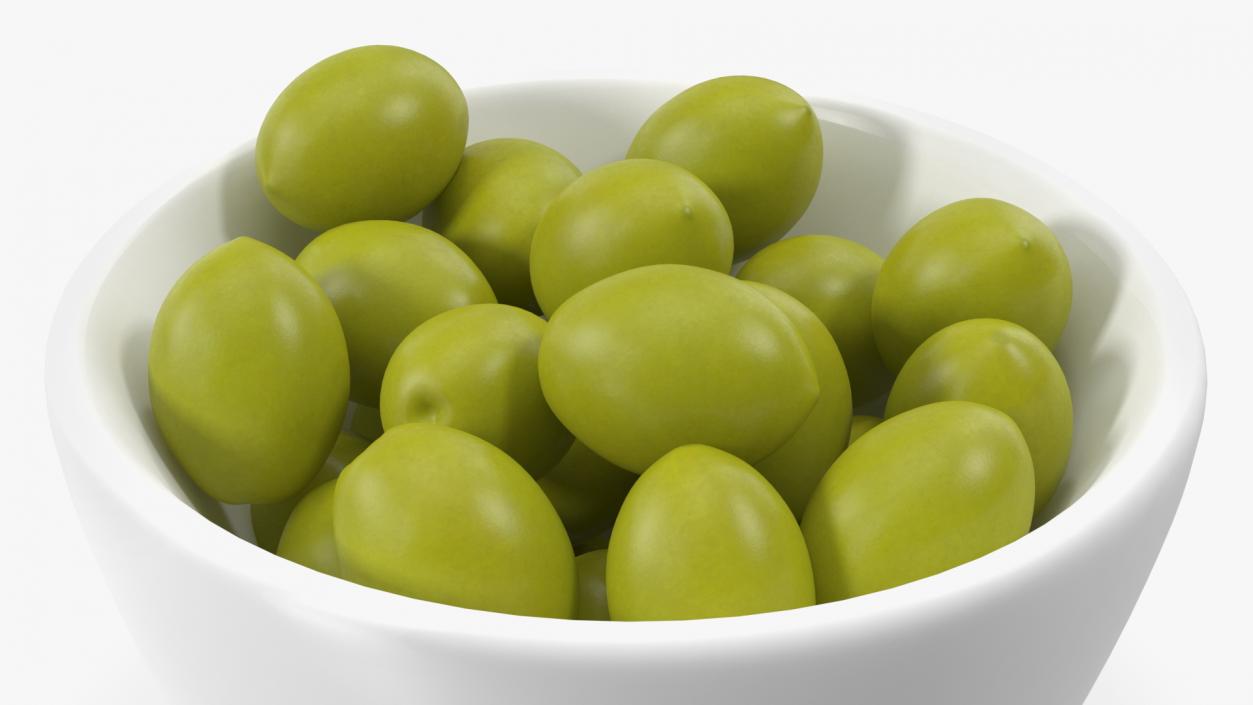 Bowl of Fresh Green Olives(1) 3D model