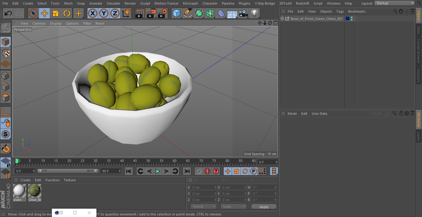 Bowl of Fresh Green Olives(1) 3D model