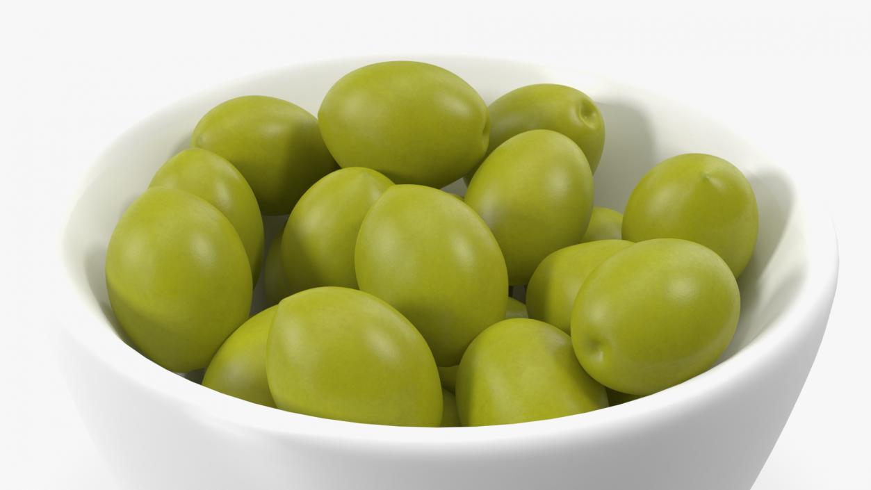 Bowl of Fresh Green Olives(1) 3D model