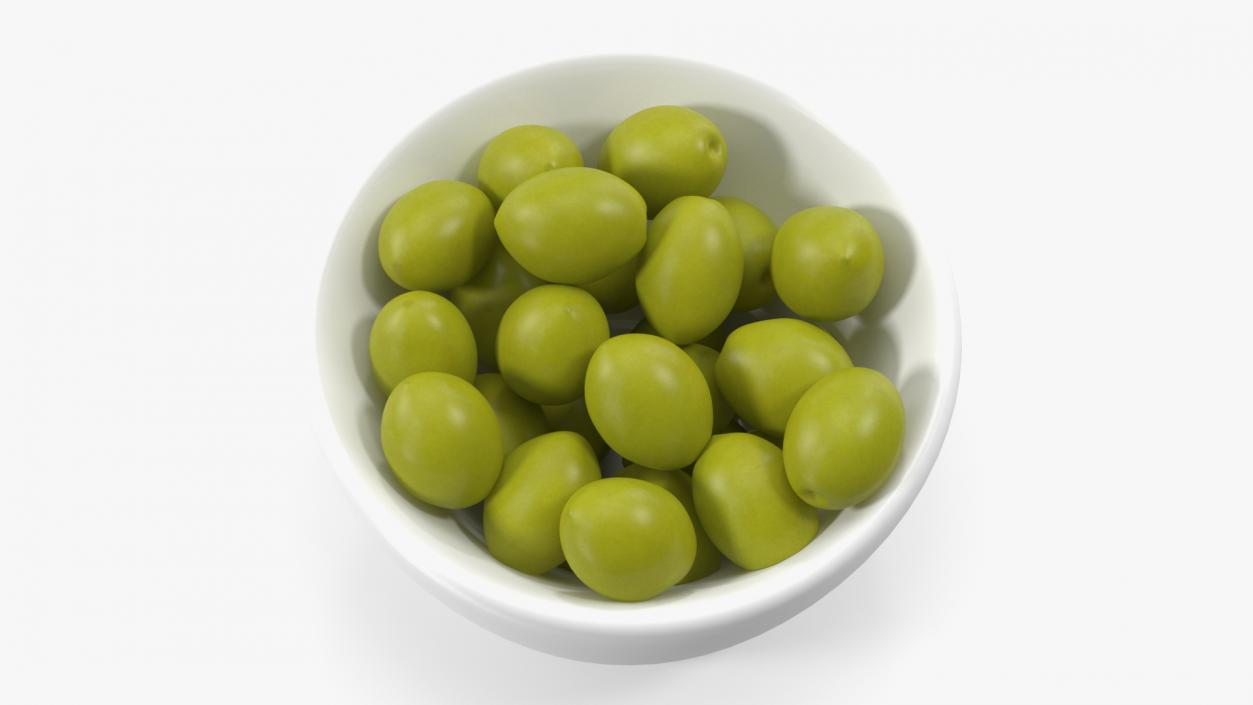 Bowl of Fresh Green Olives(1) 3D model