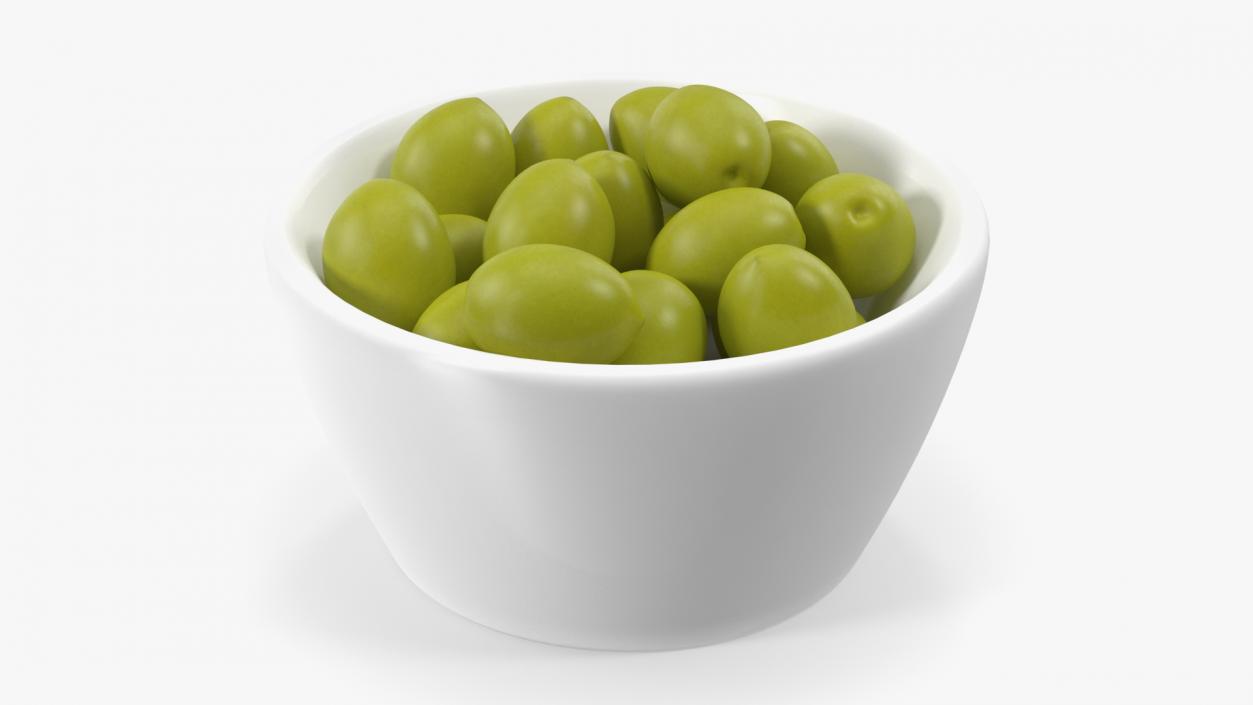 Bowl of Fresh Green Olives(1) 3D model